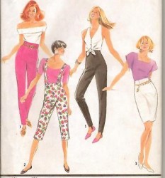 7335 SIMPLICITY CLOSE FIT PANTS LENGTHS SUSPENDER OR NOT, SKIRT PATTERN 4-10